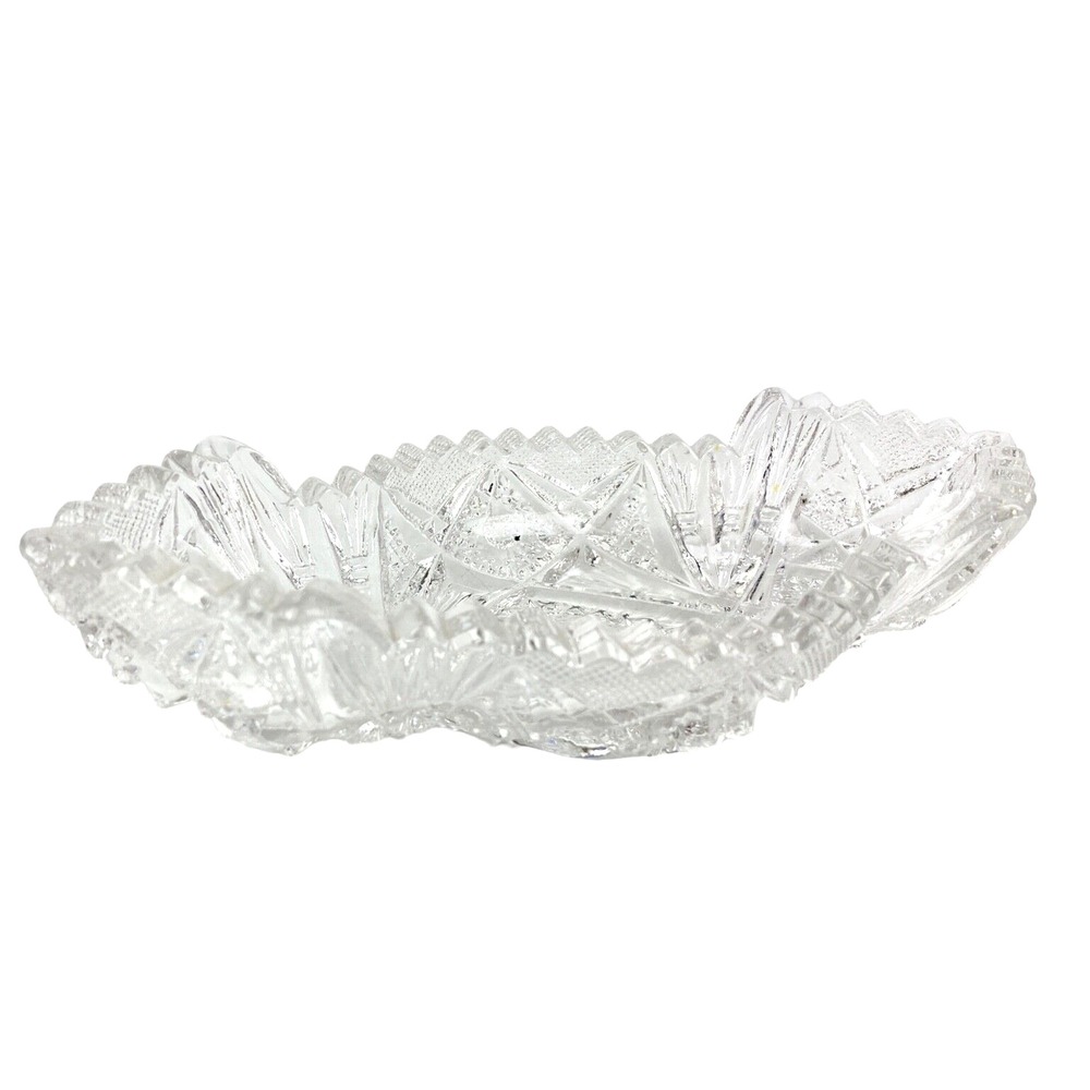 Pressed Glass Small Relish Dish 8" x 4"
